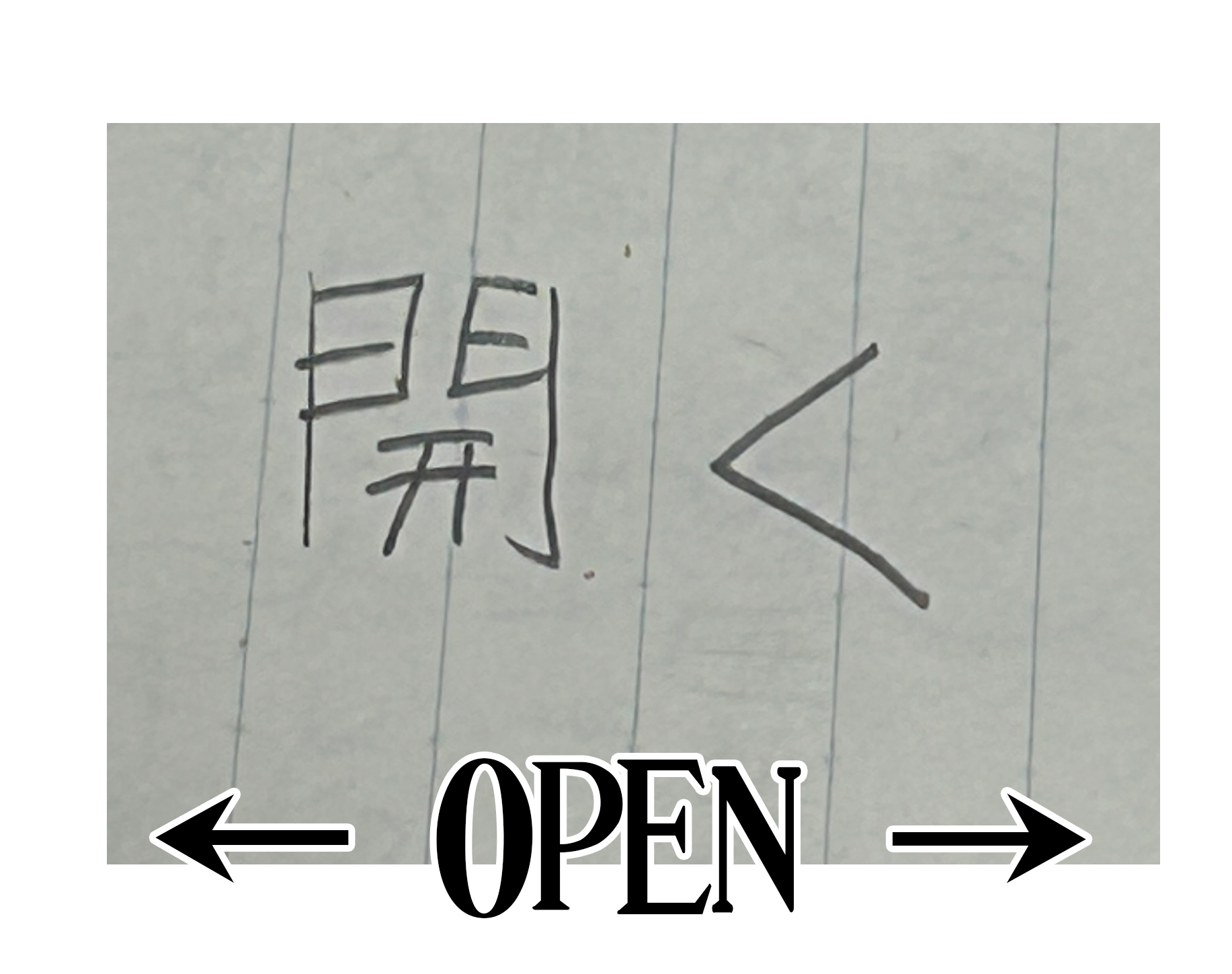 開く